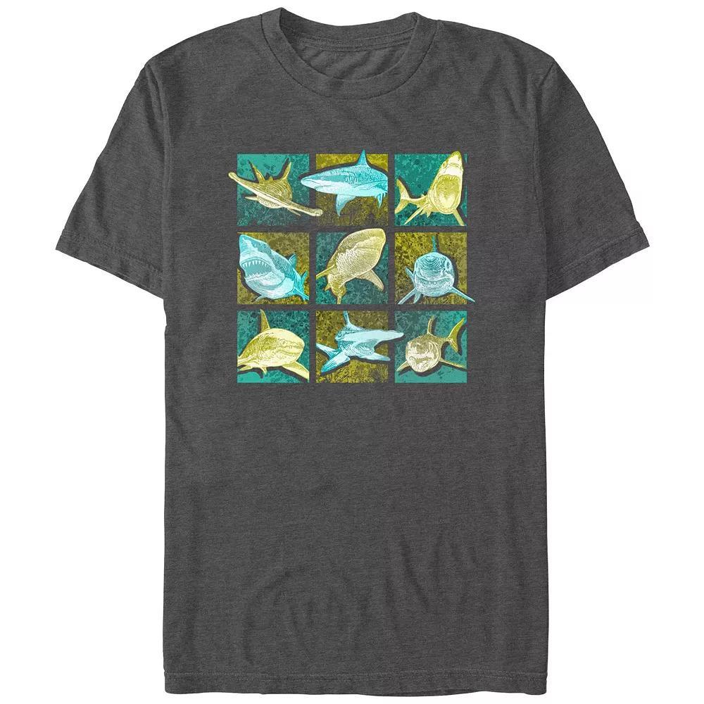 Men's Shark Portraits Graphic Tee, Size: XL, Royal Product Image