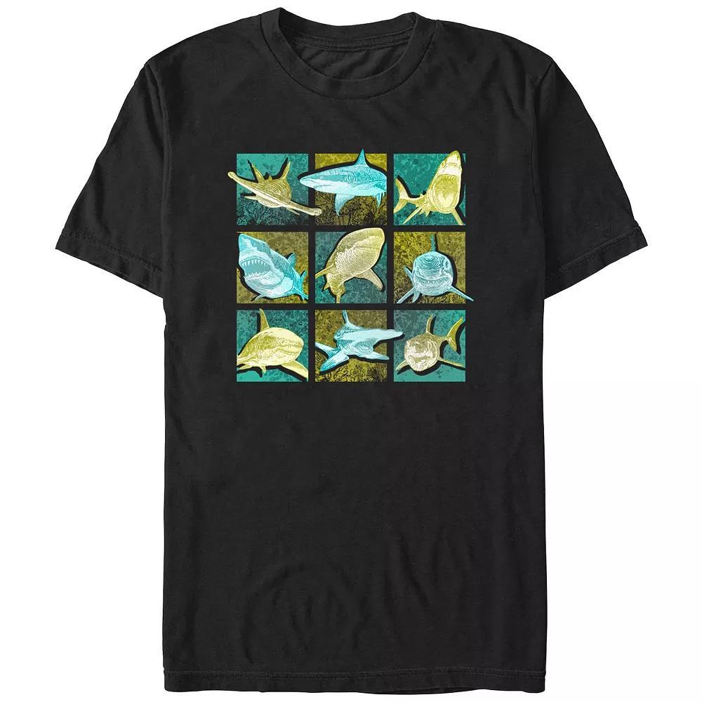 Men's Shark Portraits Graphic Tee, Size: XL, Royal Product Image