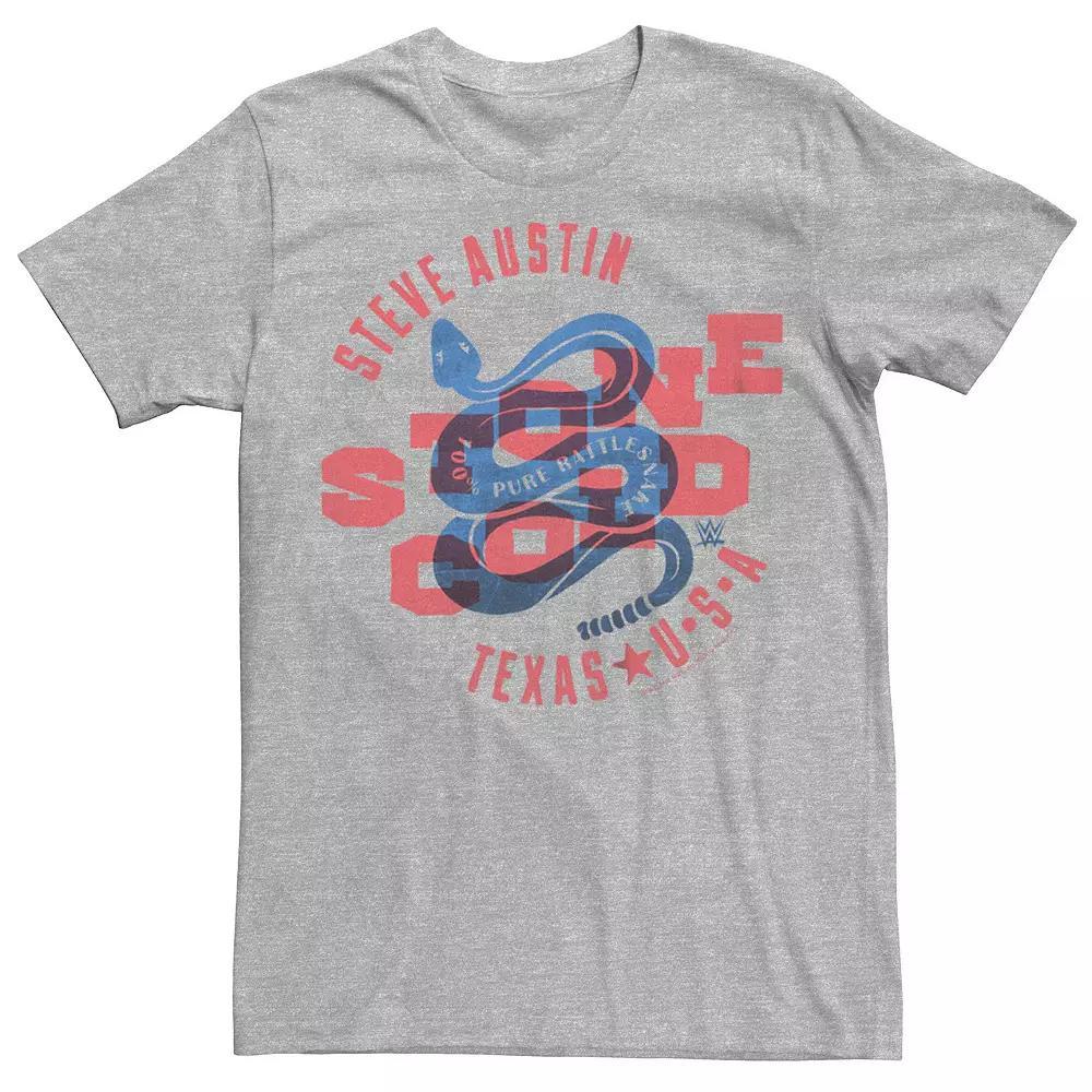 Men's WWE Stone Cold Snake Texas USA Graphic Tee, Size: XS, Athletic Grey Product Image