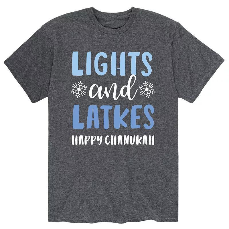 Mens Hanukkah Lights And Latkes Tee Product Image