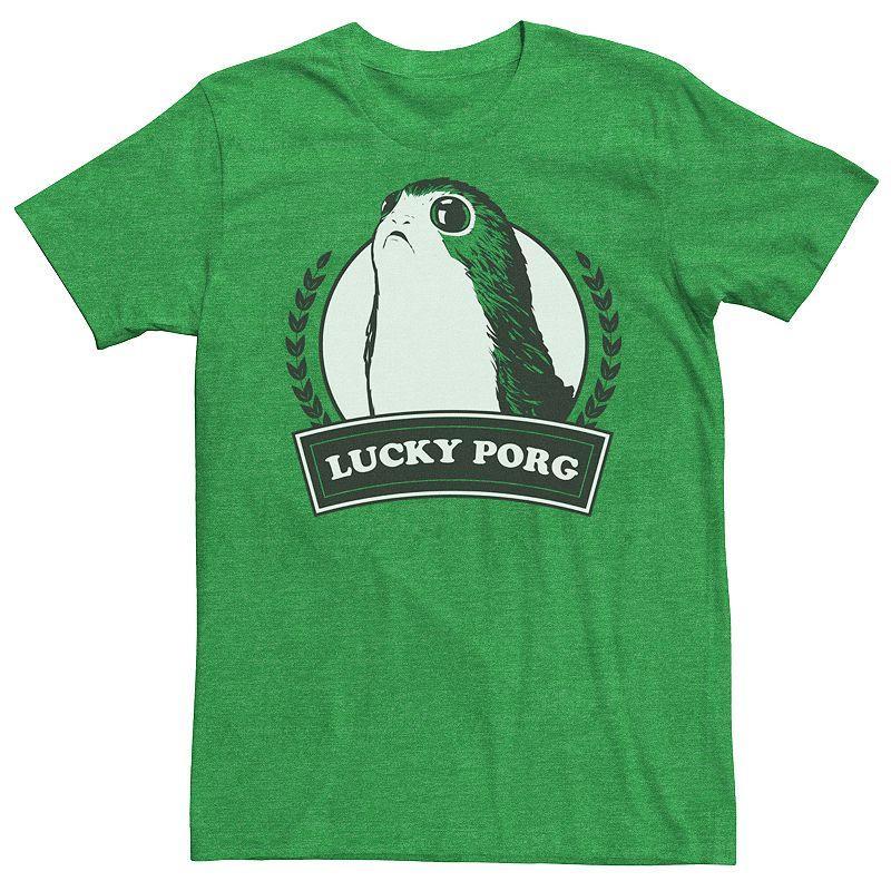 Men's Star Wars Lucky Porg St. Patricks Tee, Size: Large, Kelly Grey Product Image