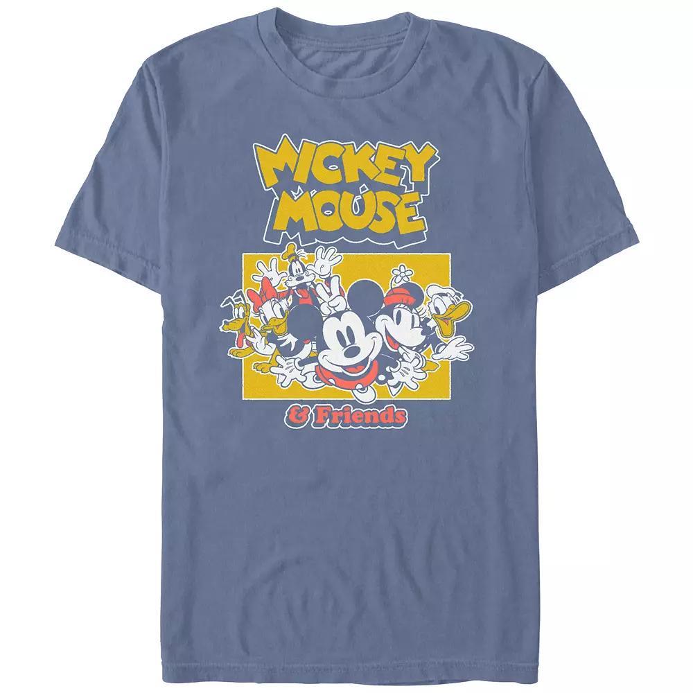 Men's Comfort Colors® Disney's Mickey Mouse And Friends Happy Group Graphic Tee, Size: XXL, Blue Jean Product Image