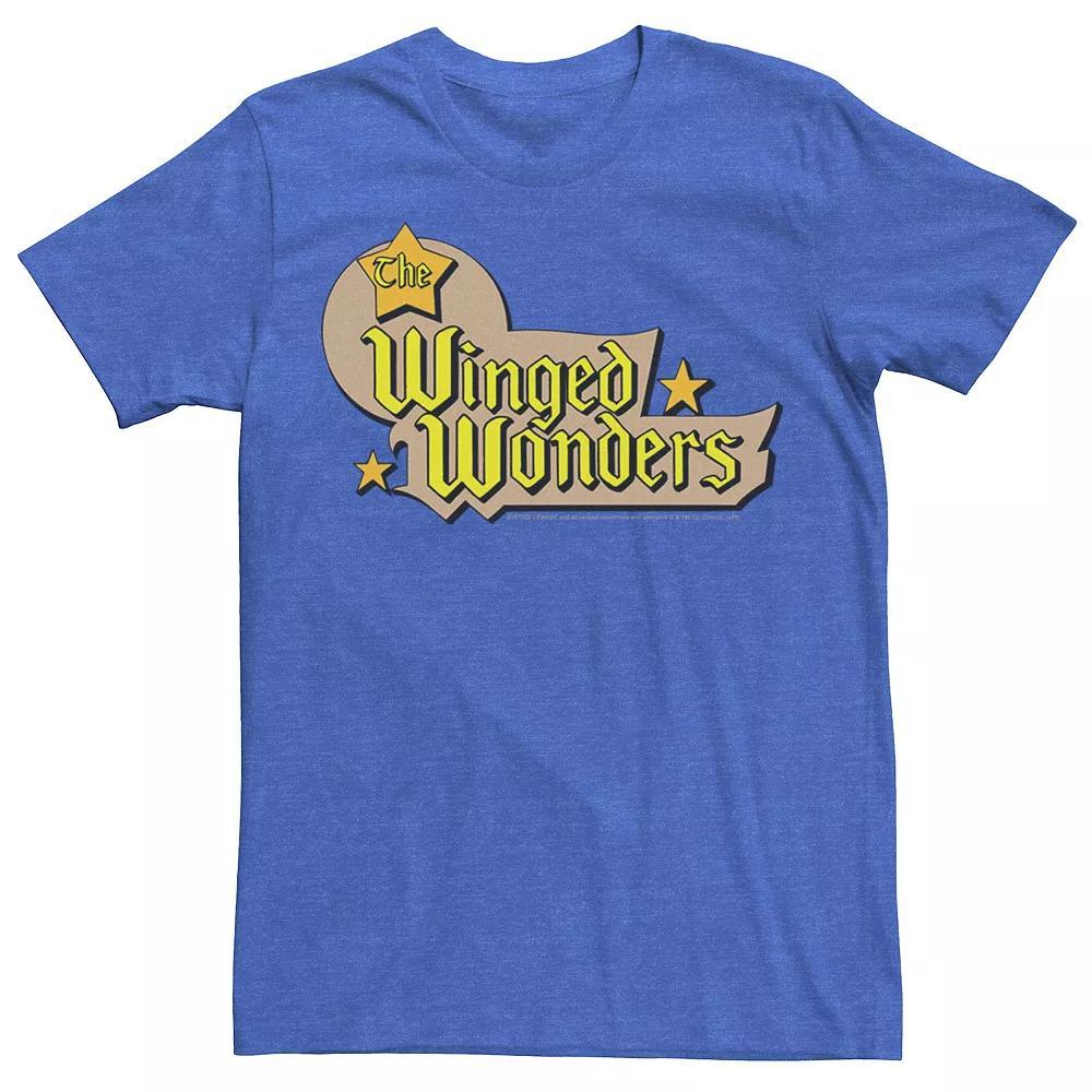 Men's DC Comics The Winged Wonders Text Logo Tee, Size: XL, Navy Grey Product Image