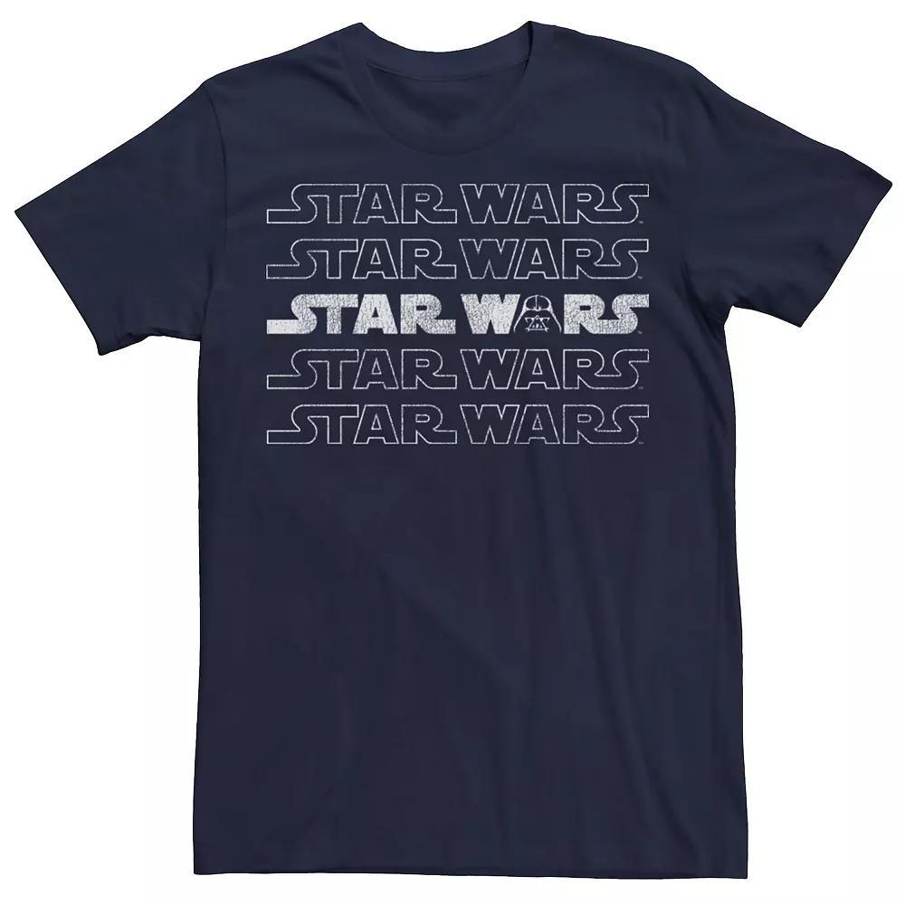 Men's Star Wars Darth Vader Logo Stack Tee, Size: Large, Blue Product Image