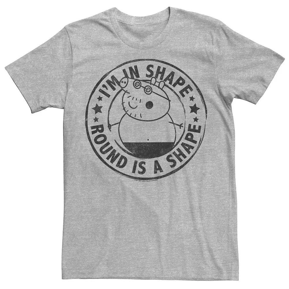 Men's Peppa Pig Father's Day Round Is A Shape Daddy Pig Circle Tee, Size: XL, Athletic Grey Product Image