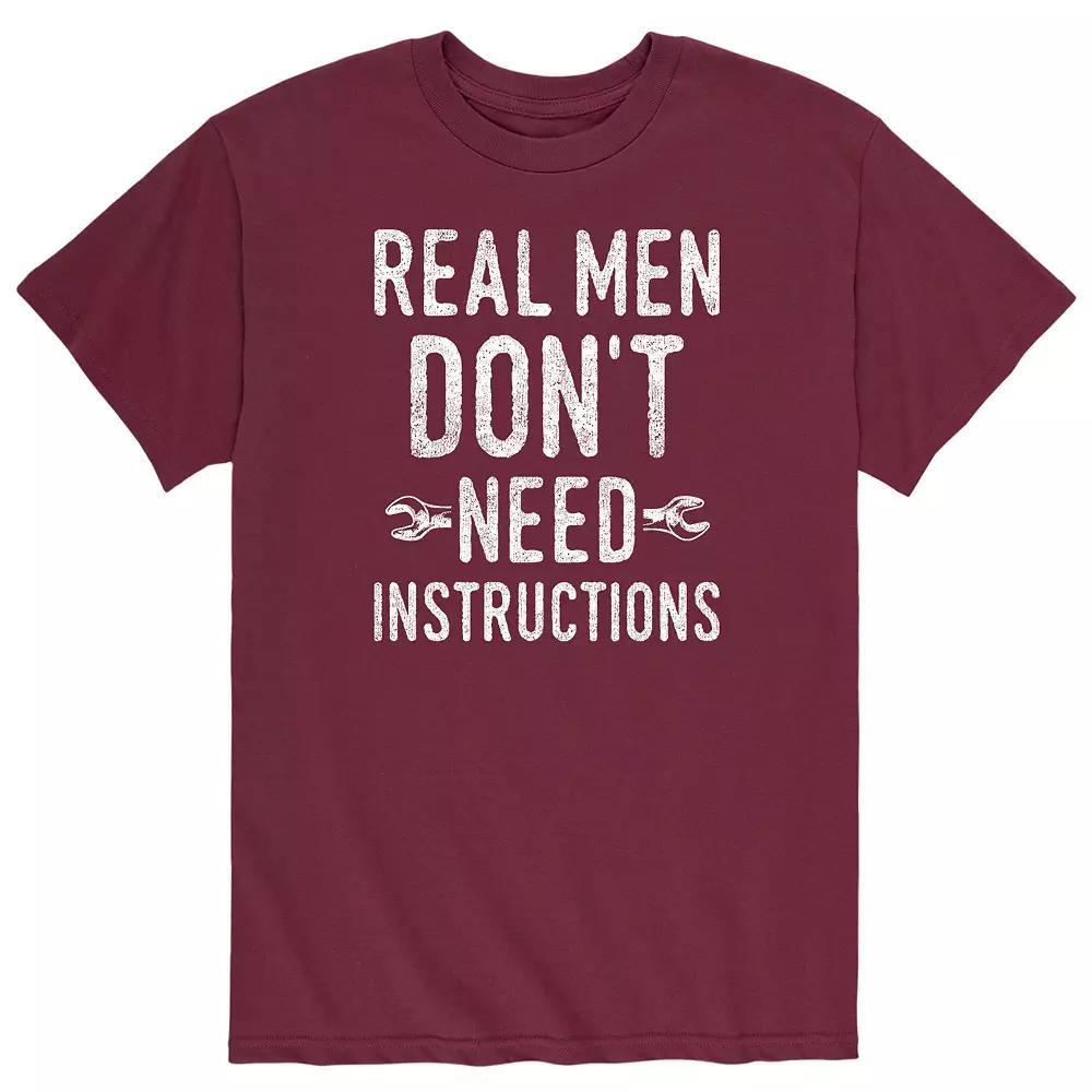 Mens Dont Need Instructions Tee Red Product Image