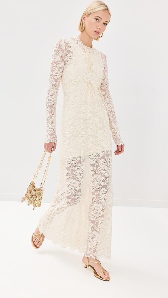 rabanne Long Dress in Lace | Shopbop Product Image