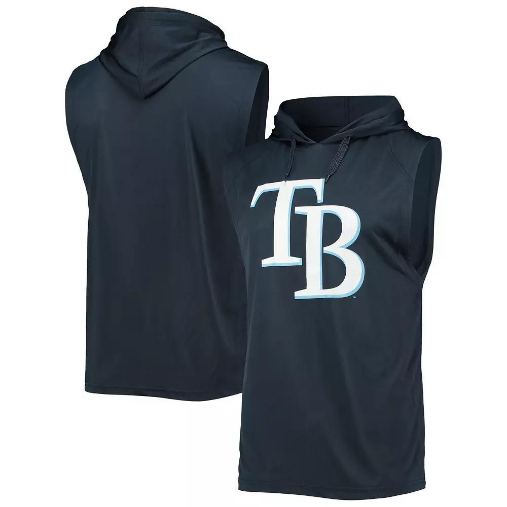 Mens Stitches Tampa Bay Rays Sleeveless Pullover Hoodie Blue Product Image