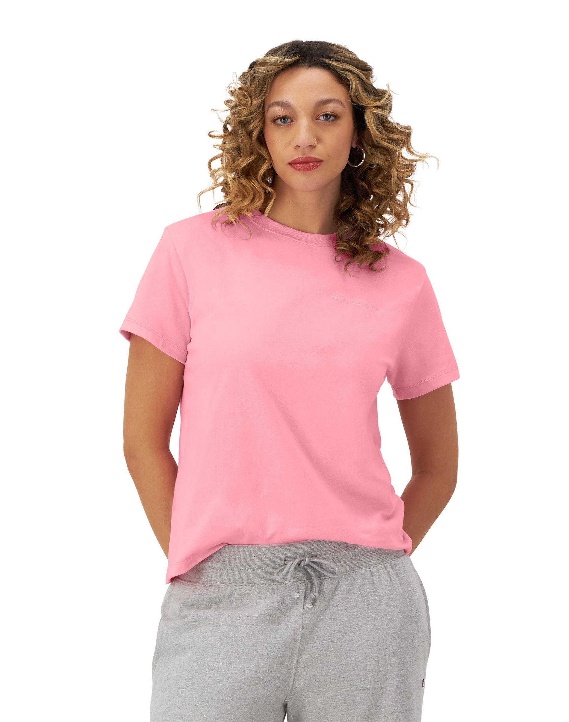 Womens Champion Classic T-Shirt, C Logo Marzipan Pink M Product Image