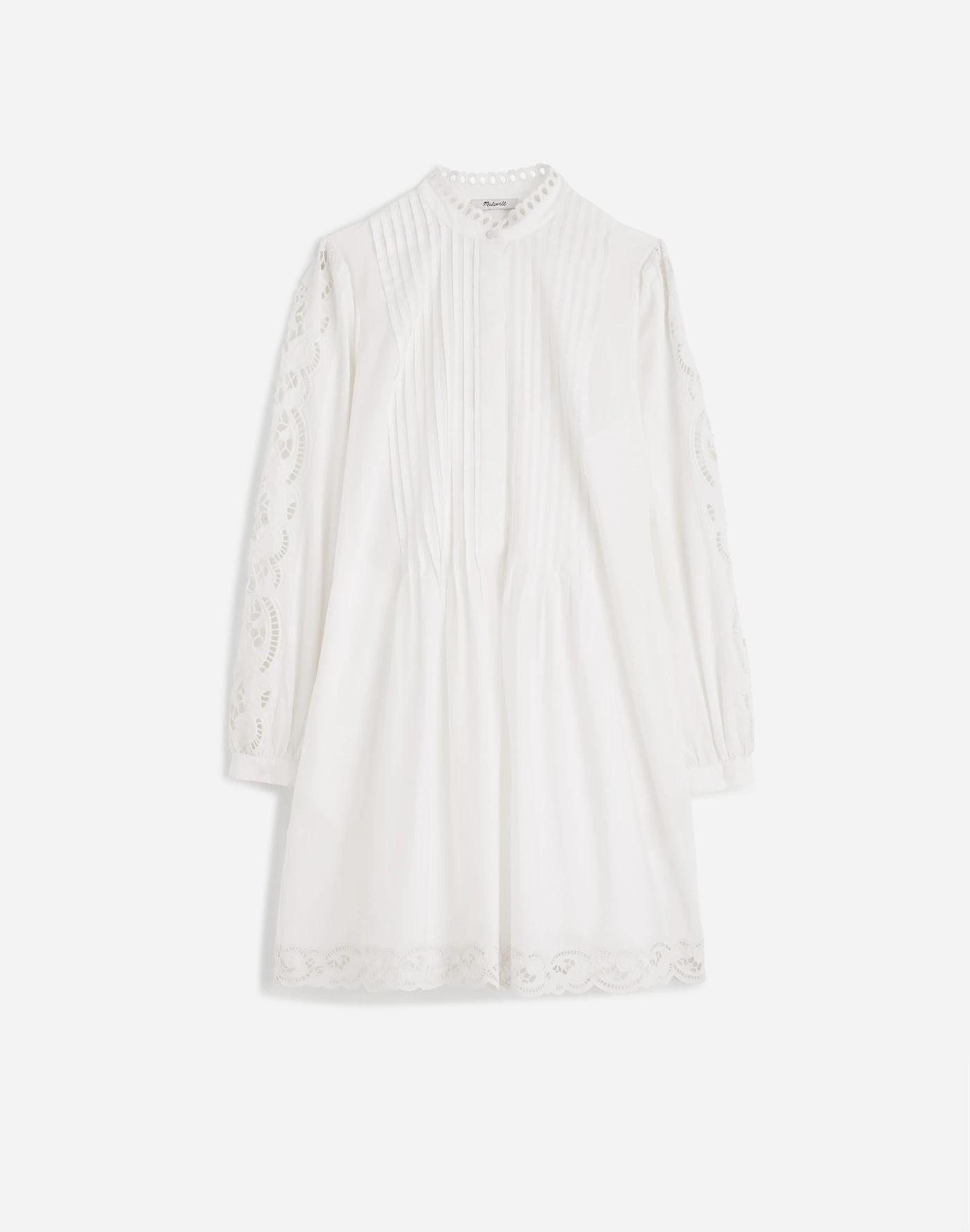 Pintucked Eyelet Mini Dress Product Image