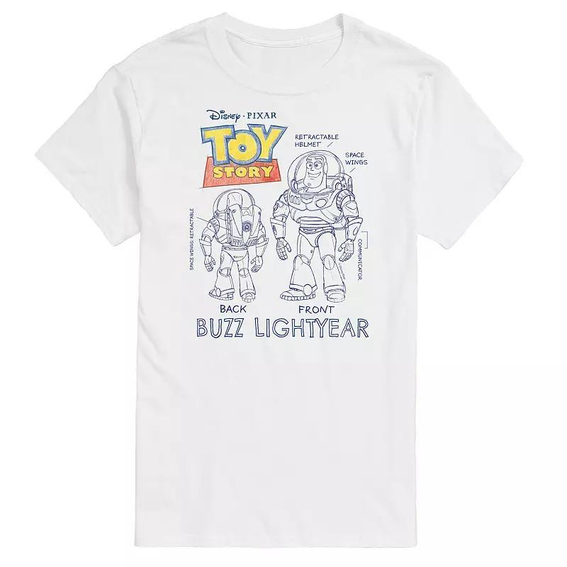Disney / Pixars Toy Story 4 Mens Buzz Sketches Graphic Tee Ivory Product Image
