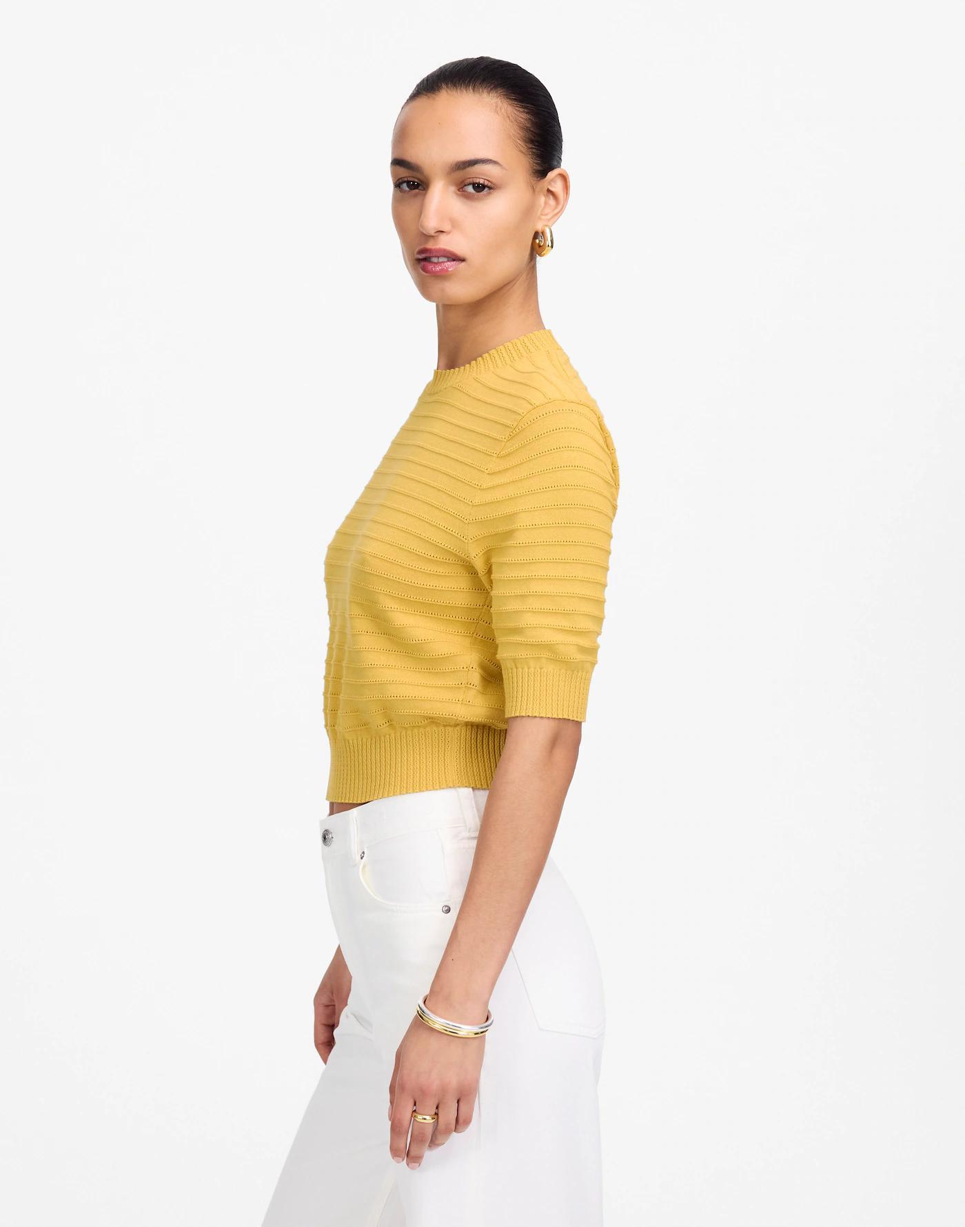 Textural-Stitch Cotton Sweater Product Image