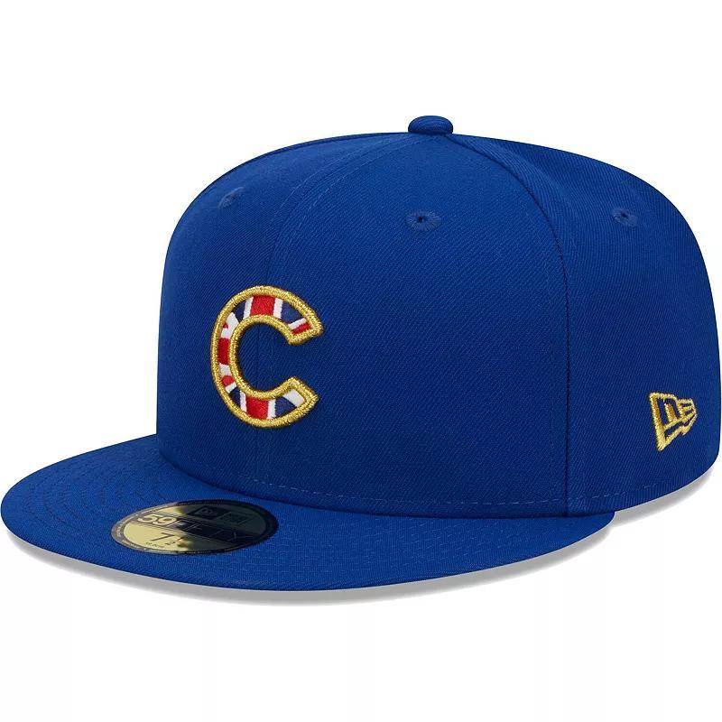 Men's New Era Royal Chicago Cubs 2023 MLB World Tour: London Series Flag Fill 59FIFTY Fitted Hat, Size: 8, Blue Product Image
