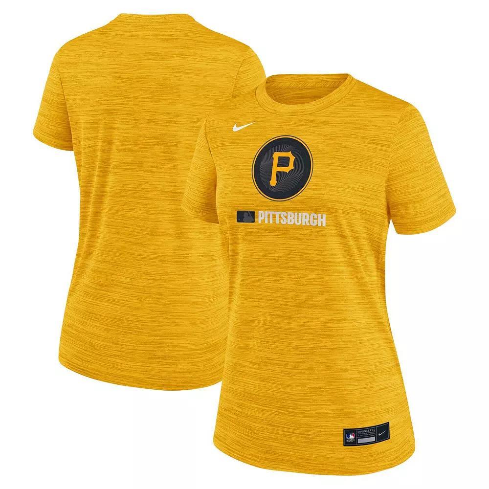 Women's Nike Gold Pittsburgh Pirates Authentic Collection City Connect Velocity Performance T-Shirt, Size: Medium Product Image