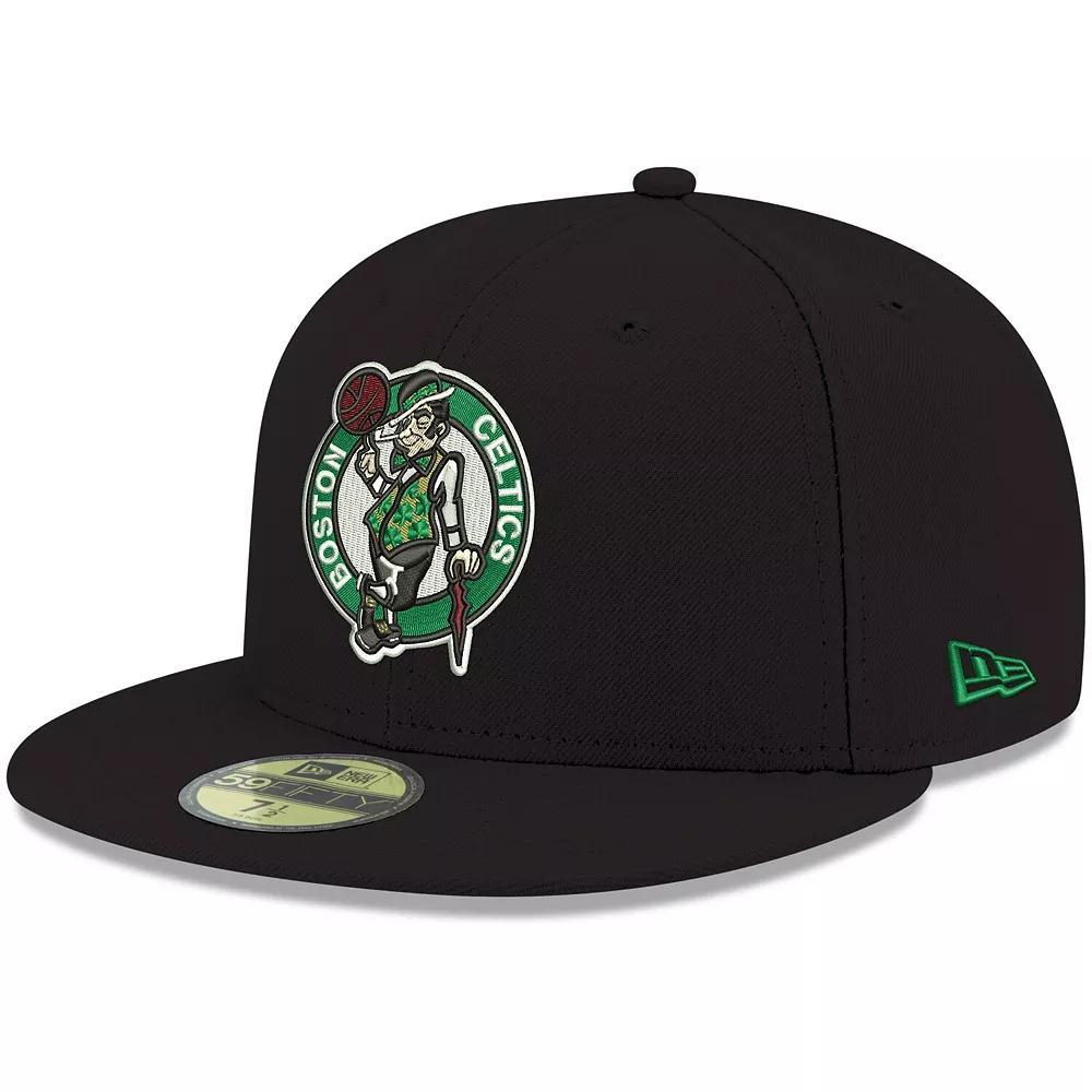 Men's New Era Black Boston Celtics Official Team Color 59FIFTY Fitted Hat, Size: 7 1/8 Product Image