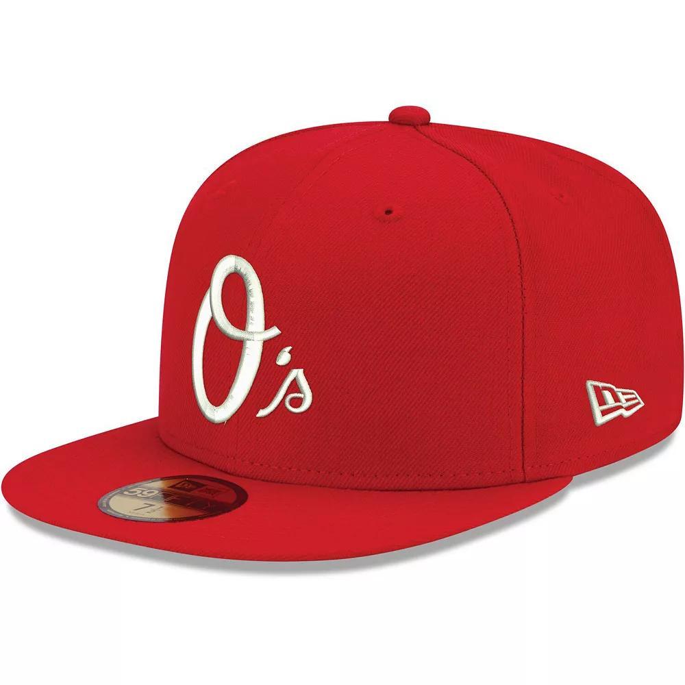 Men's New Era Red Baltimore Orioles White Logo 59FIFTY Fitted Hat, Size: 7 1/4 Product Image