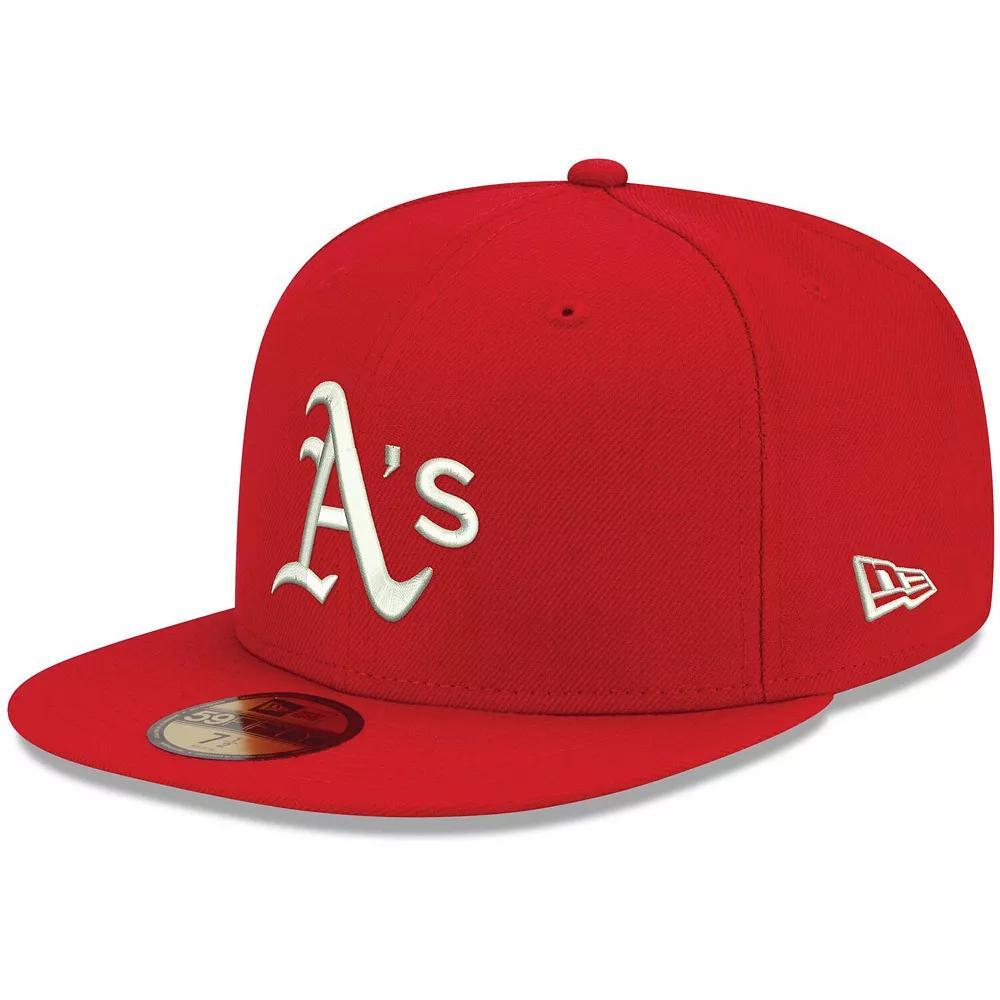 Men's New Era Red Oakland Athletics White Logo 59FIFTY Fitted Hat, Size: 8 Product Image