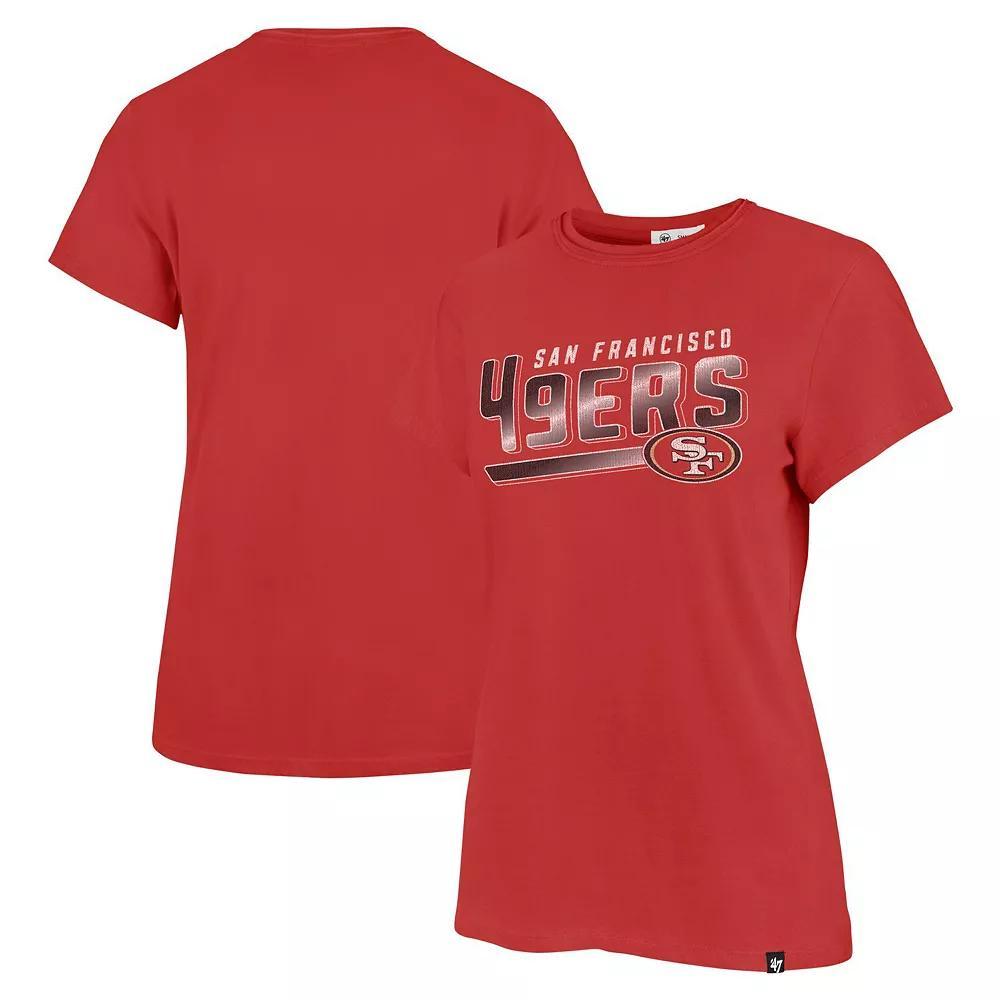 Women's '47 Scarlet San Francisco 49ers Pep Up Frankie T-Shirt, Size: Small, Red Product Image