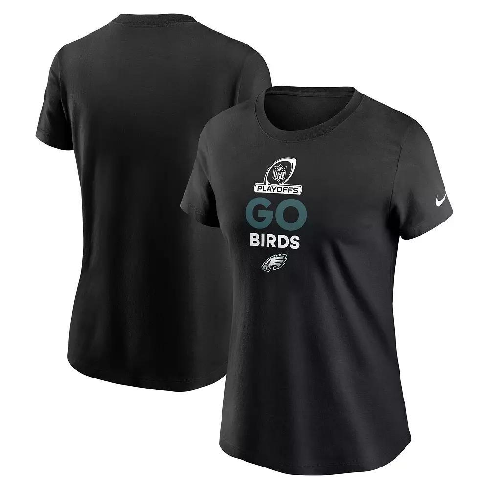 Women's Nike Black Philadelphia Eagles 2024 NFL Playoffs T-Shirt, Size: XL Product Image