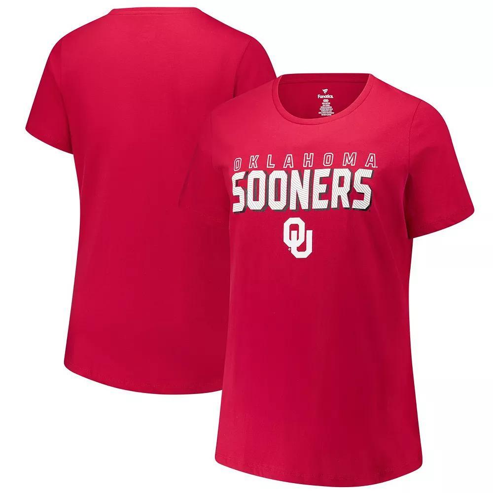Women's Fanatics Crimson Oklahoma Sooners Plus Size Lean Scoop Neck T-Shirt, Size: XL, Red Product Image