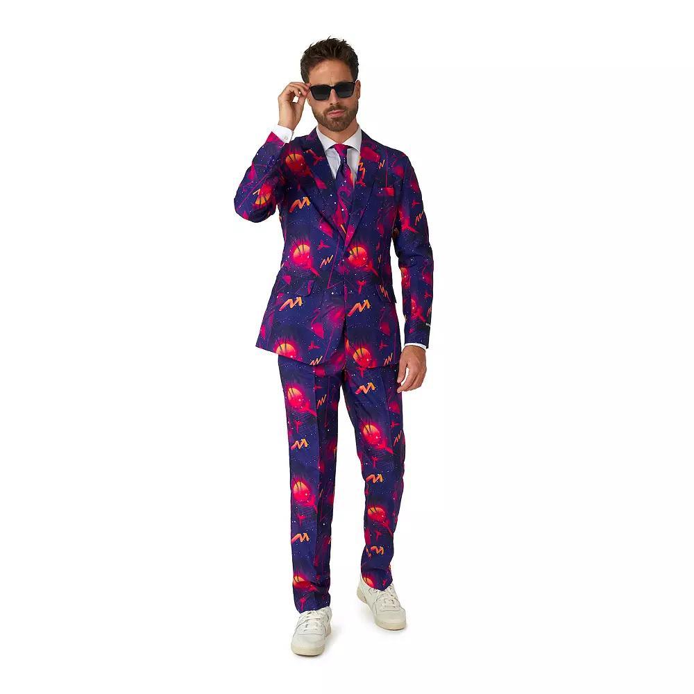Men's Suitmeister Retro Neon Navy Suit Set, Size: Large, Purple Product Image