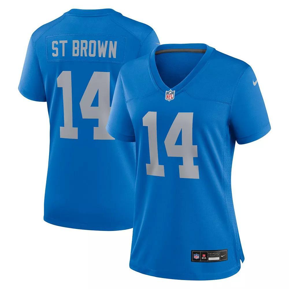 Women's Nike Amon-Ra St. Brown Blue Detroit Lions Alternate Game Jersey, Size: Large Product Image