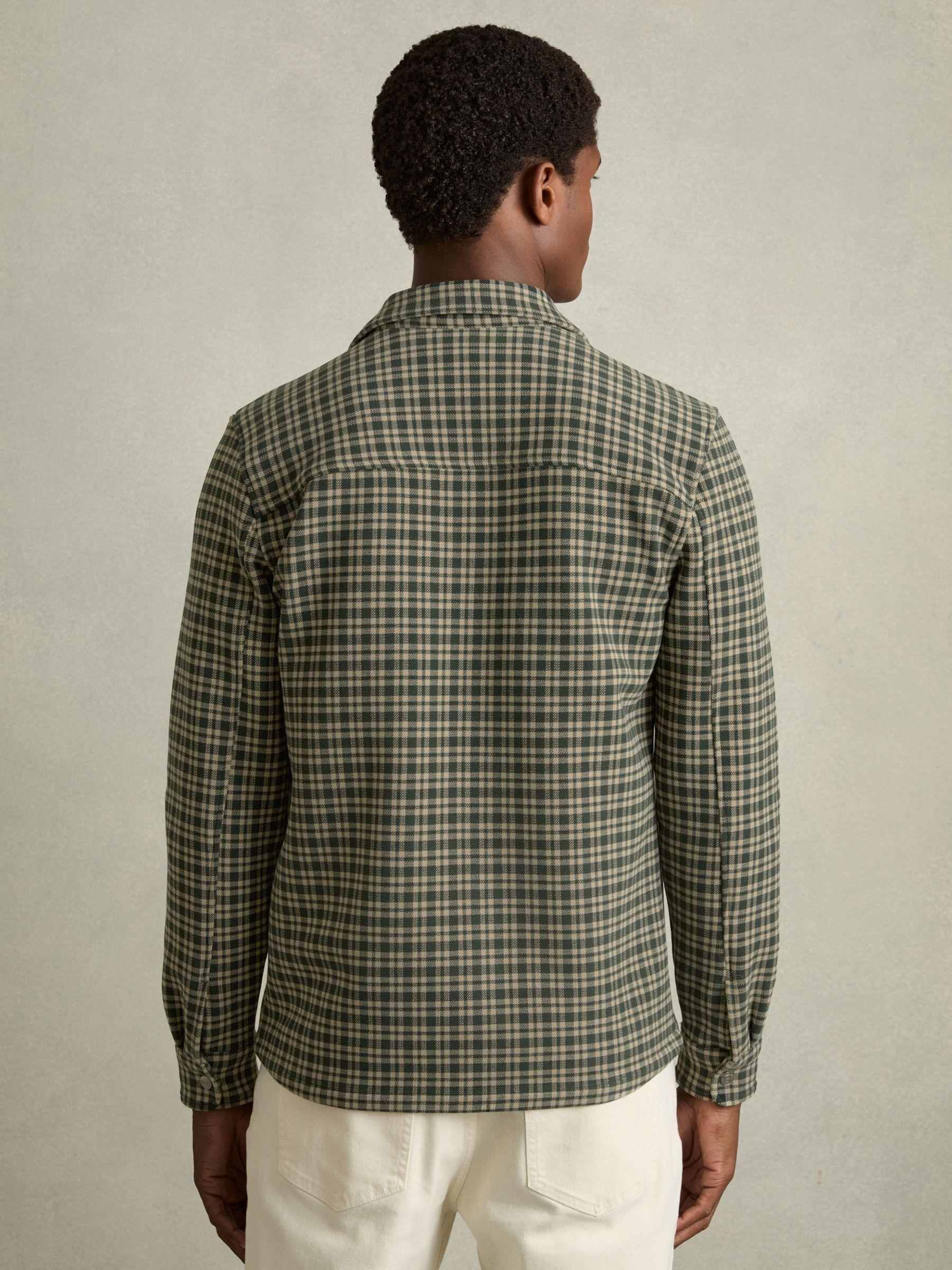 Check Patch-Pocket Overshirt in Green Product Image