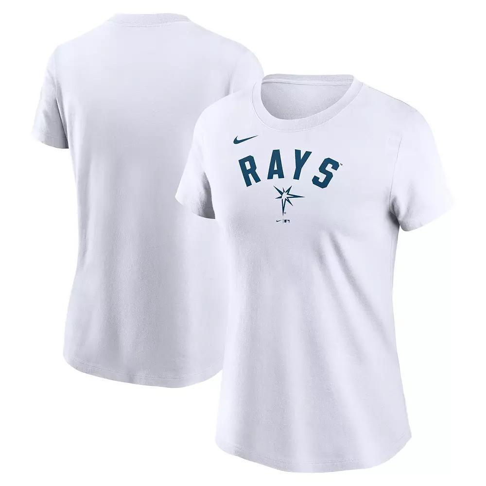 Women's Nike White Tampa Bay Rays Team Arch T-Shirt, Size: XL Product Image