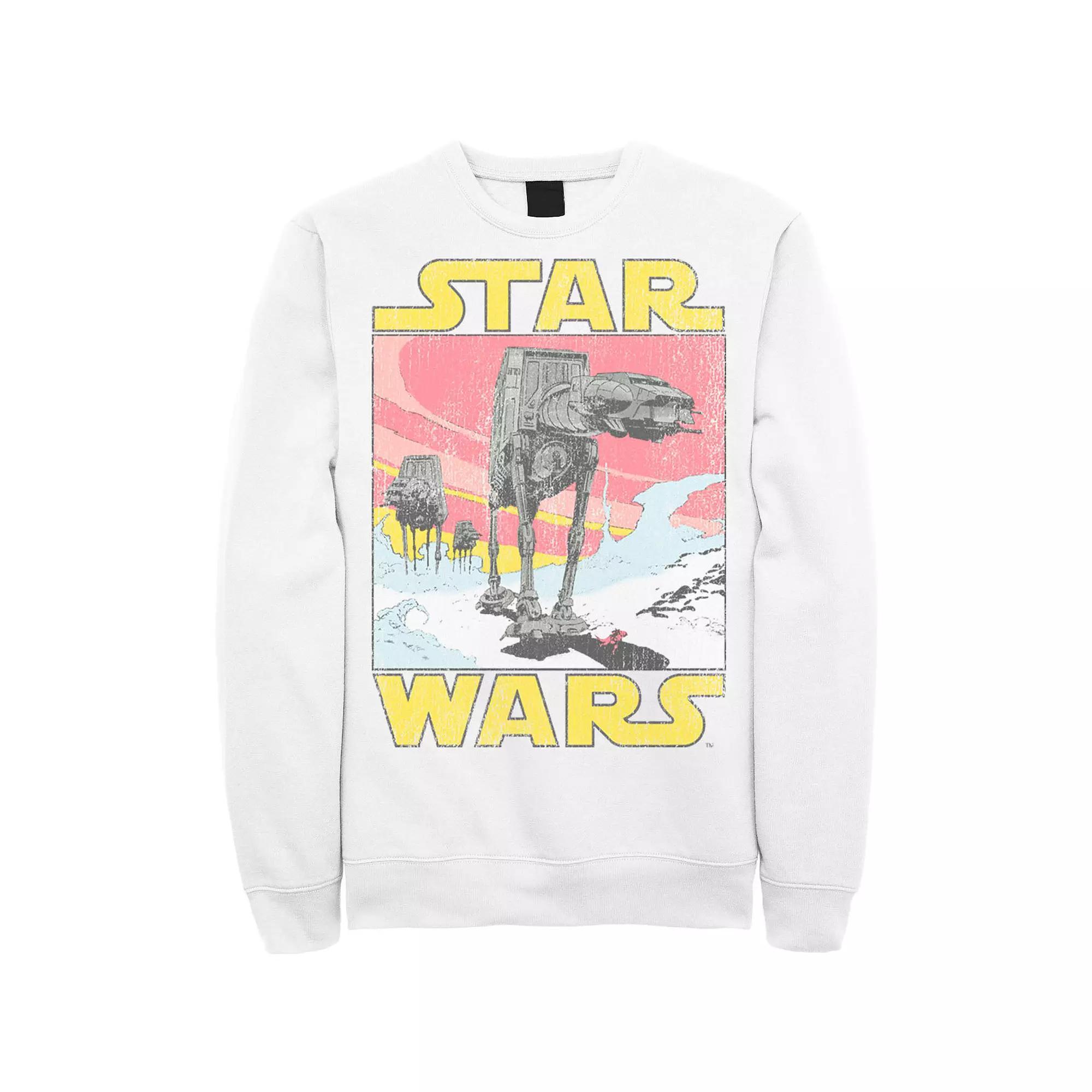 Men's Star Wars At-AT Retro Poster Sweatshirt, Size: Large, Grey Heather Product Image