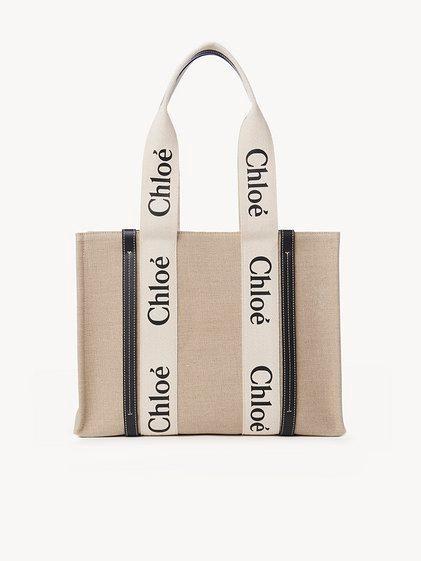 Woody tote bag in linen Product Image