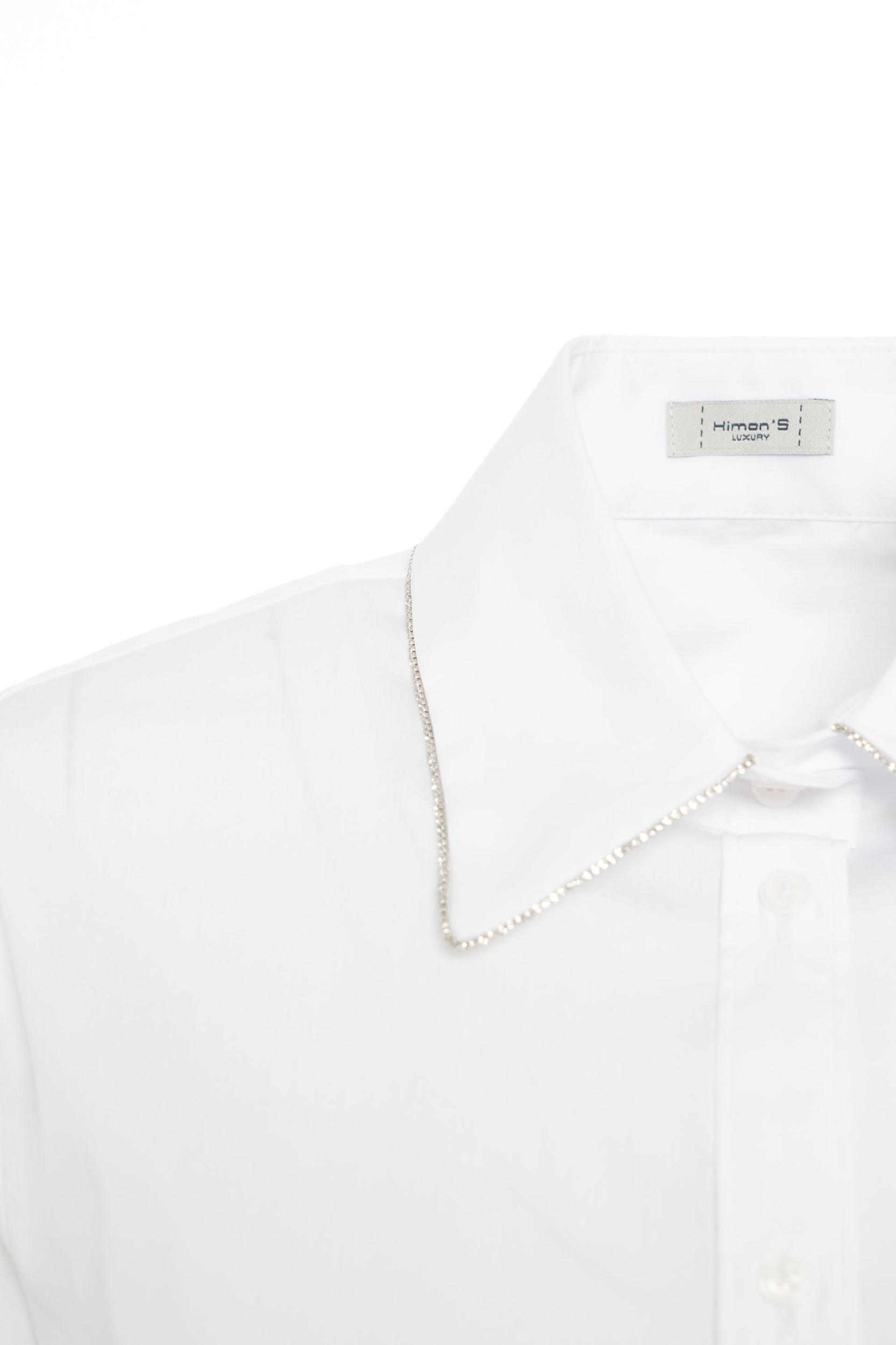 Blouse with rhinestone applique Product Image