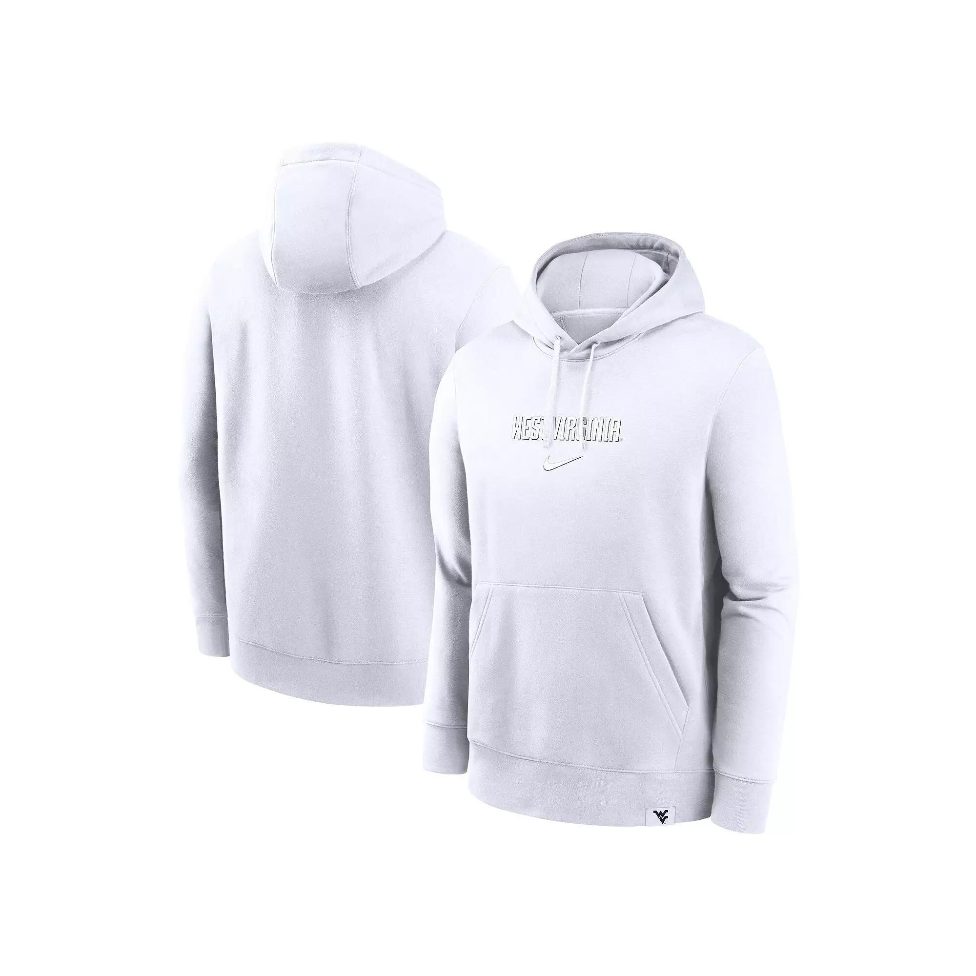 Men's Nike White West Virginia Mountaineers Statement Wordmark Lockup Pullover Hoodie, Size: Medium Product Image