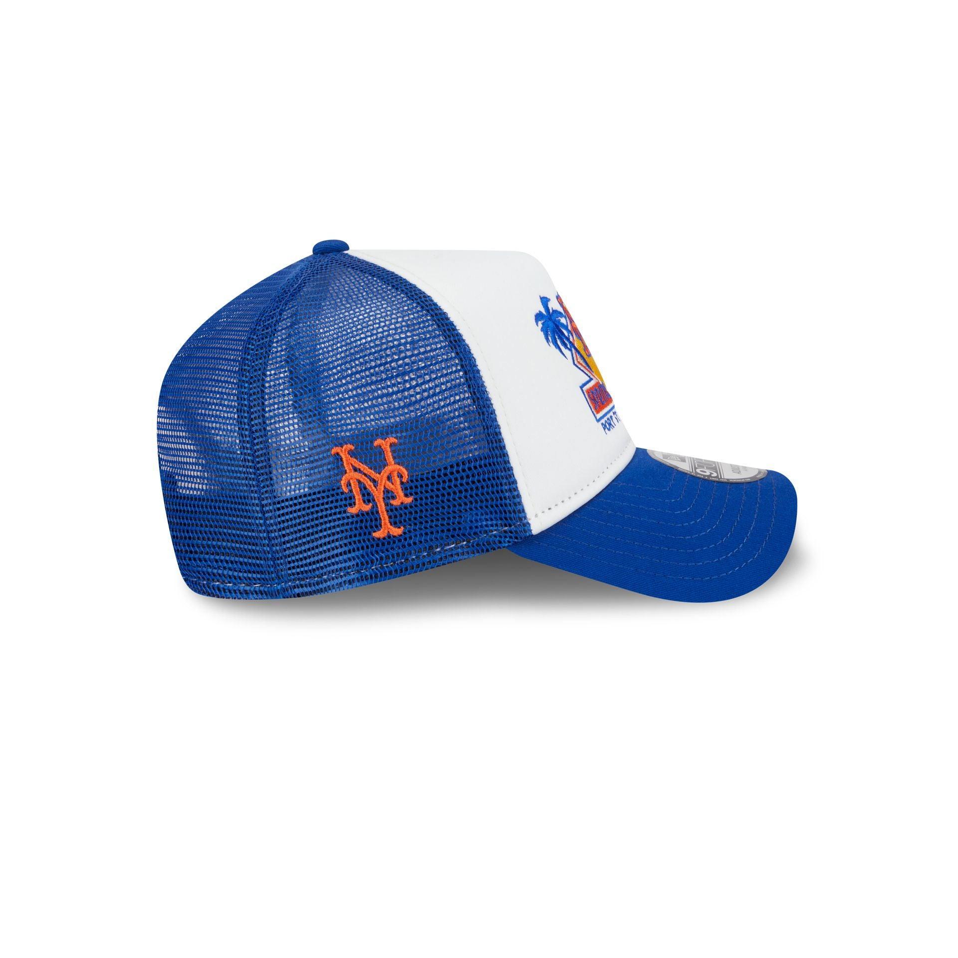 New York Mets Distressed 9FORTY A-Frame Trucker Hat Male Product Image