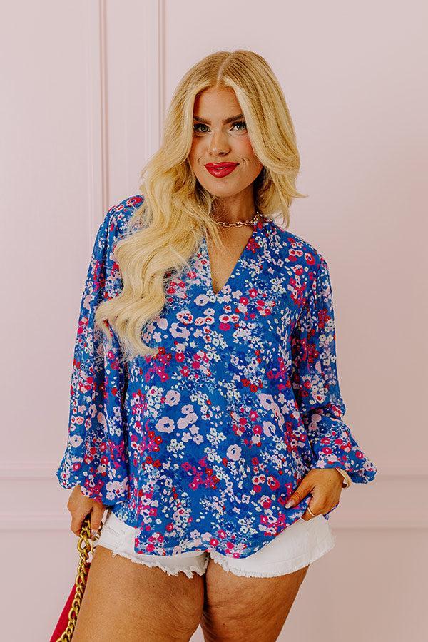 Making Joy Shift Top in Blue Curves Product Image