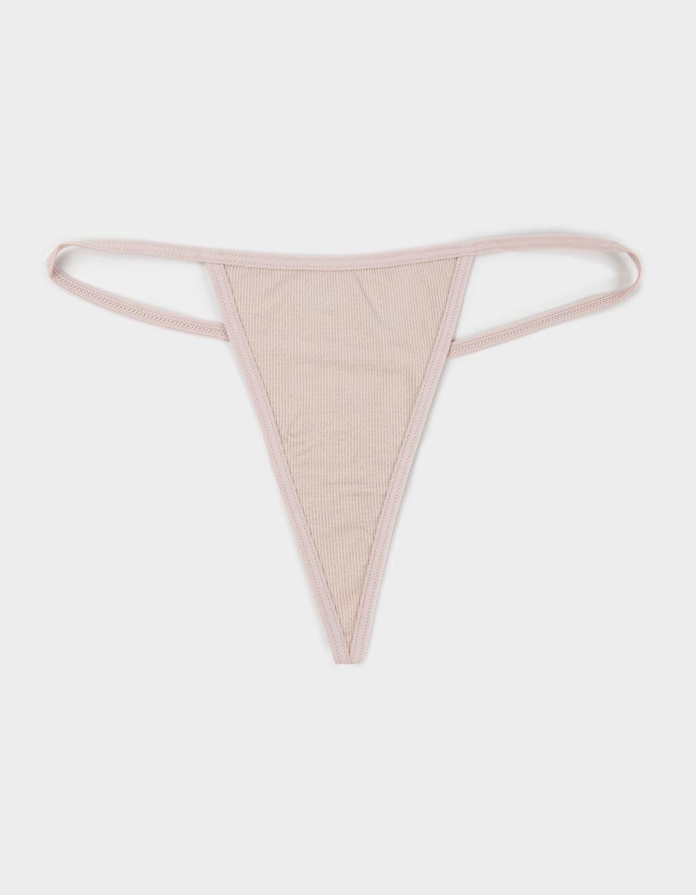 FULL TILT Seamless Rib Thong - NAVY Product Image