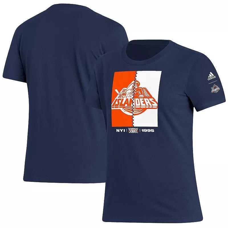 Women's adidas Navy New York Islanders Reverse Retro 2.0 Playmaker T-Shirt, Size: Medium, Isl Blue Product Image