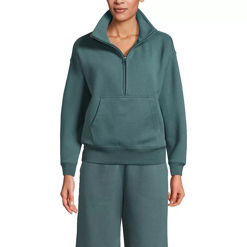 Women's Lands' End Modern Fit Half-Zip Sweatshirt, Size: Large, Twilight Blue Product Image