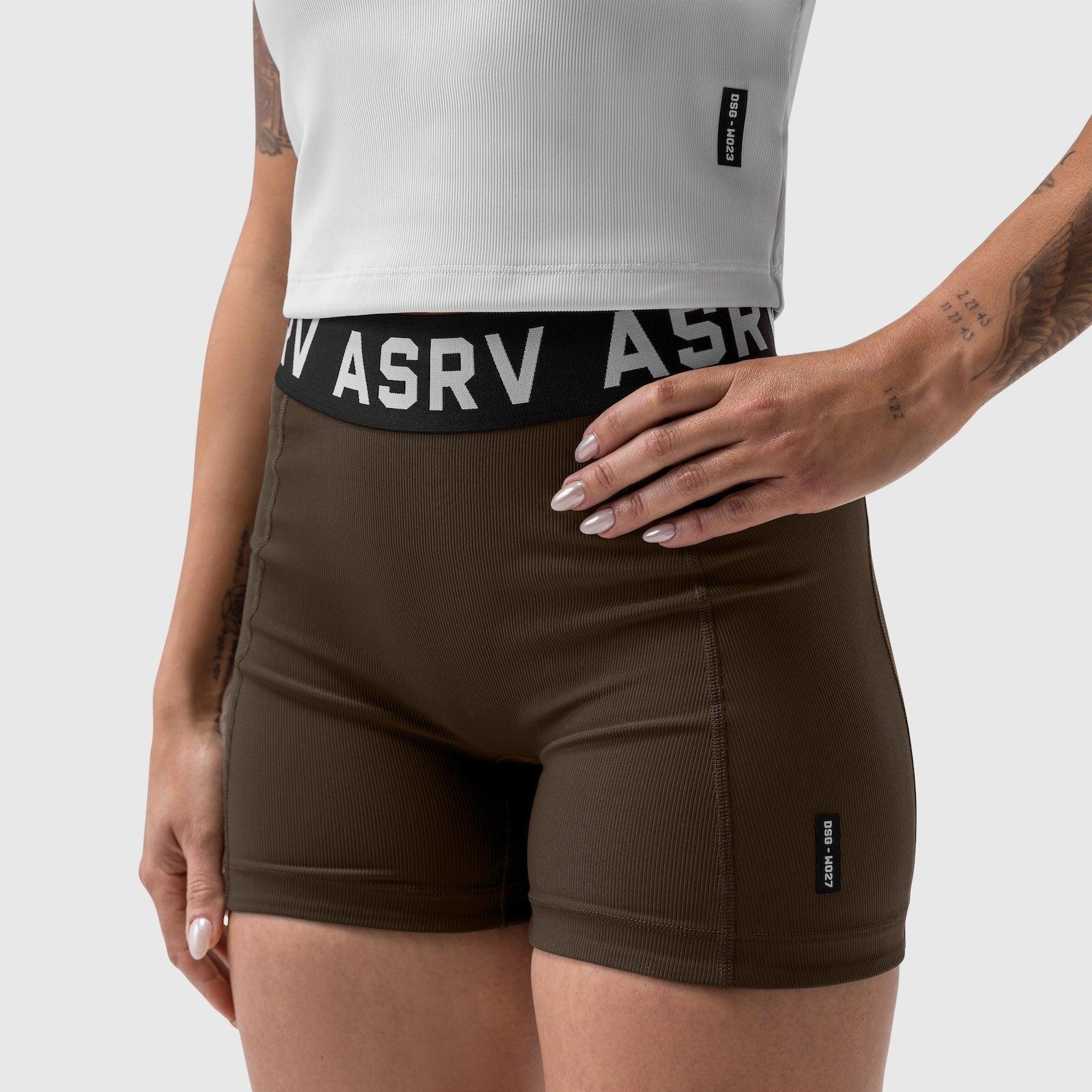 W027. Performance Ribbed Short - Dark Earth Product Image