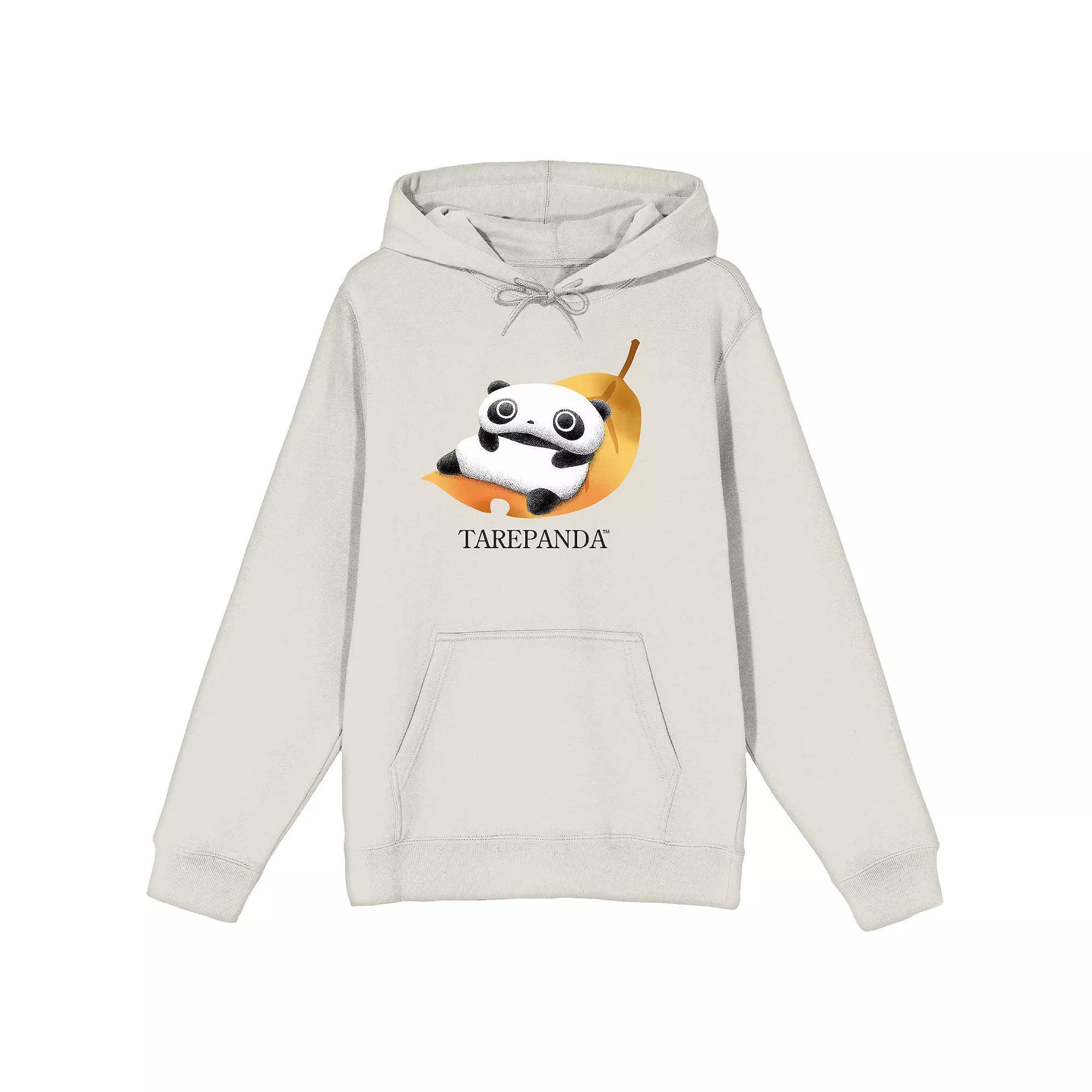 Mens Tarepanda Panda On A Leaf Graphic Hoodie Beige Product Image