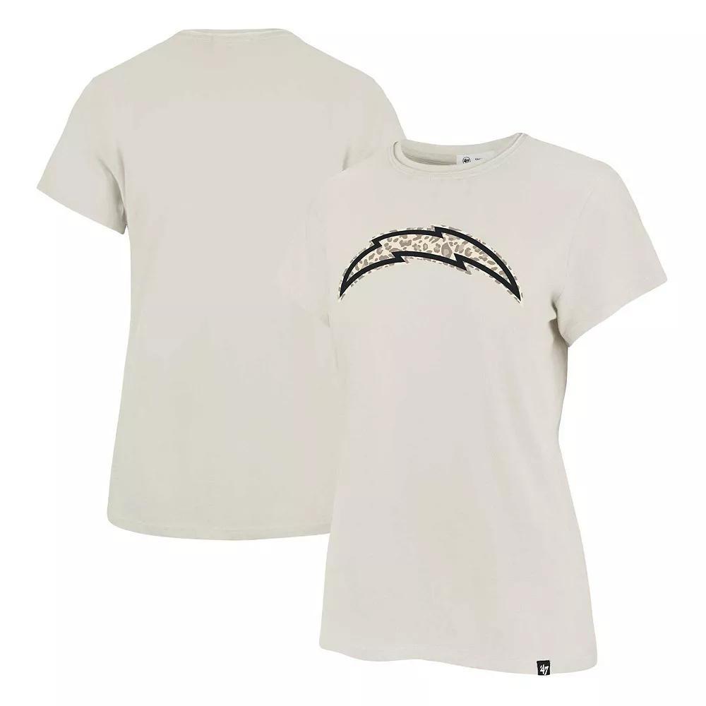 Women's '47 Cream Los Angeles Chargers Panthera Frankie T-Shirt, Size: Small, Beige Product Image