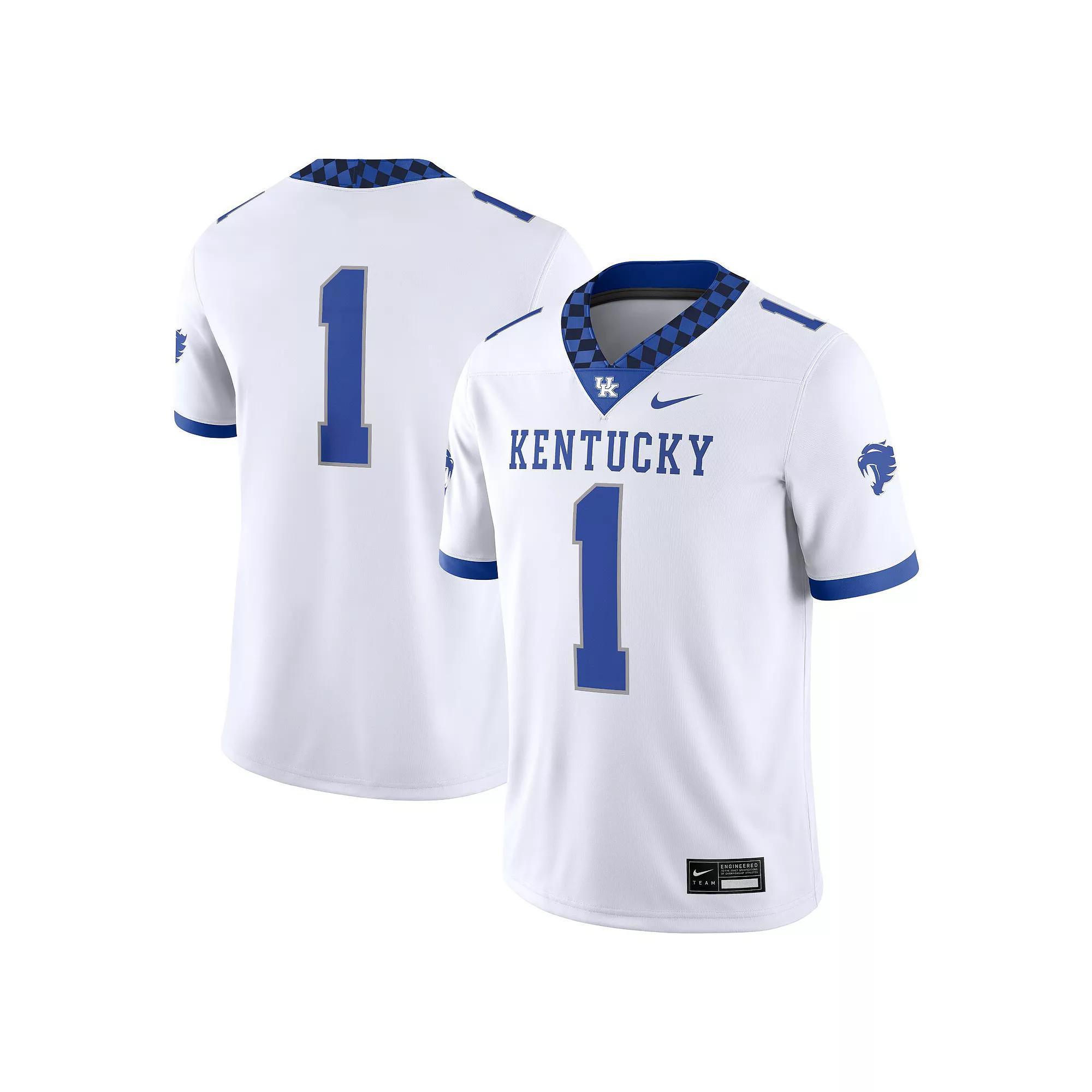 Men's Nike #1 White Kentucky Wildcats Game Jersey, Size: 2XL Product Image