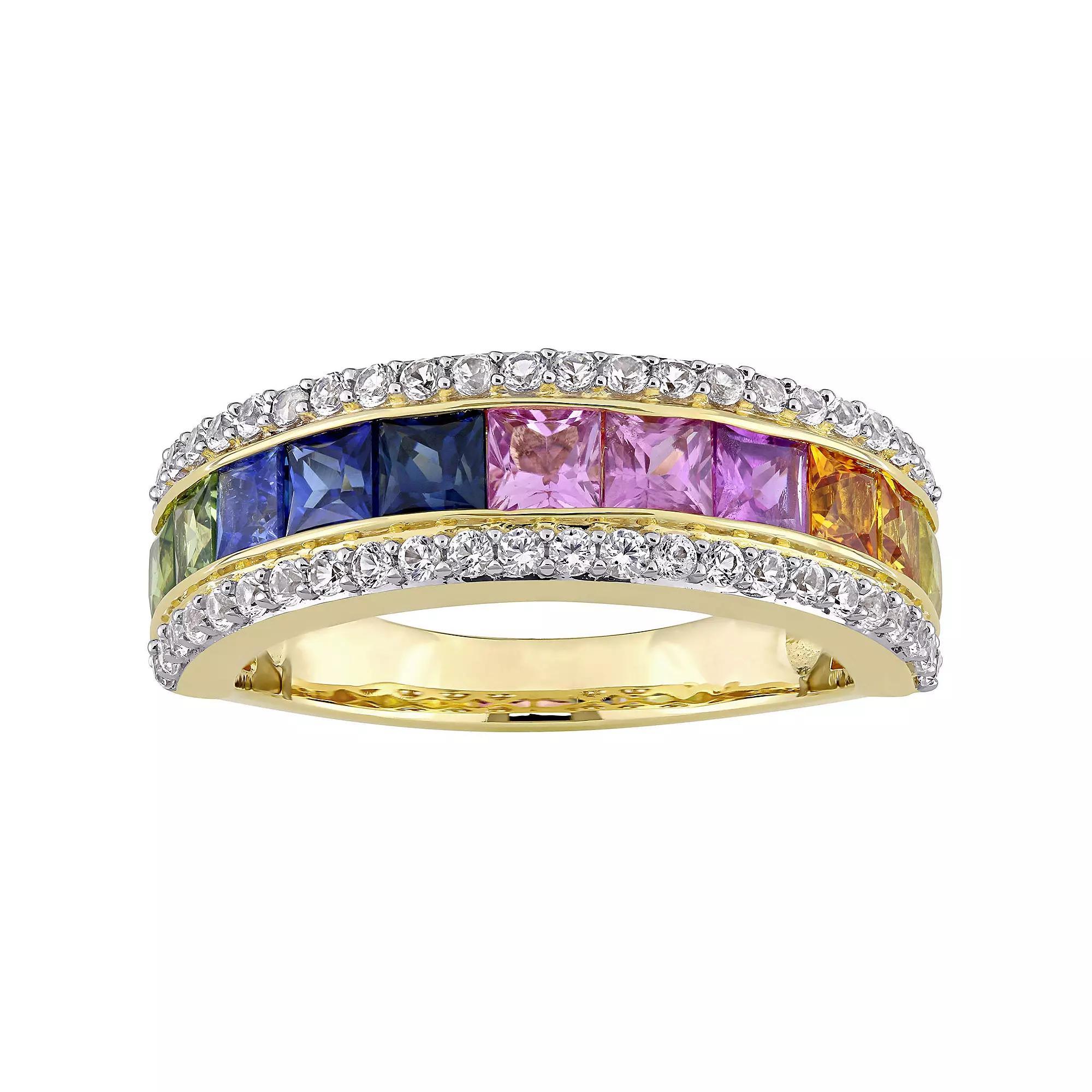 Stella Grace 14k Gold Multi-Color Sapphire Eternity Ring, Women's, Size: 5 Product Image