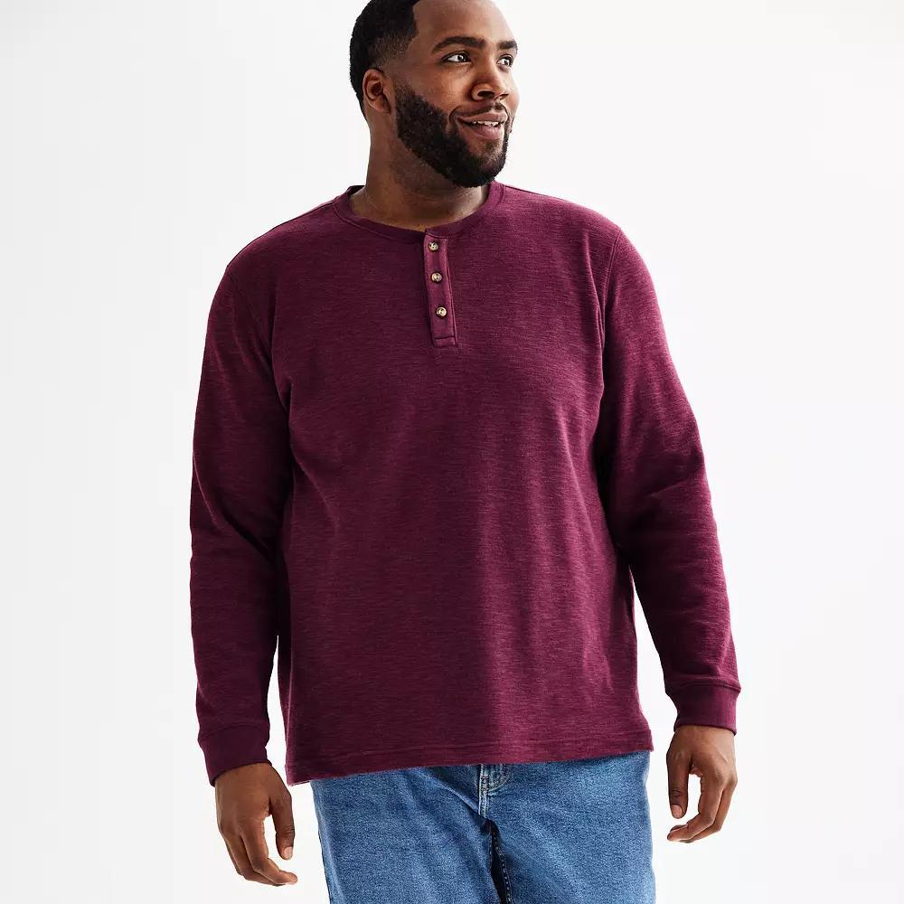 Big & Tall Sonoma Goods For Life® Long Sleeve Textured Henley Tee, Men's, Size: Medium Tall, Ivory Product Image