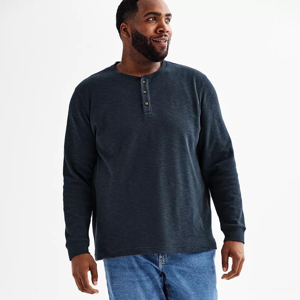 Big & Tall Sonoma Goods For Life® Long Sleeve Textured Henley Tee, Men's, Size: Medium Tall, Ivory Product Image