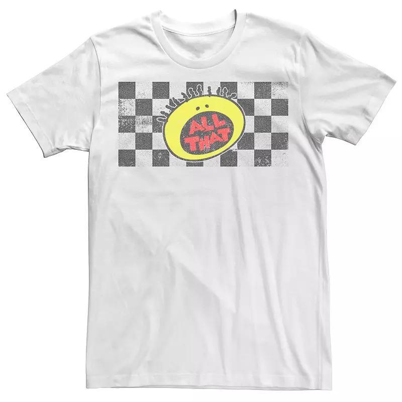 Men's Nickelodeon All That Classic Checkered Logo Tee, Size: 3XL, White Product Image