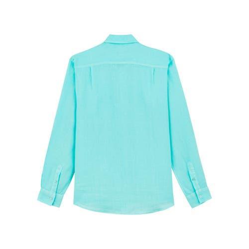 Mens Caroubis Solid Linen Sport Shirt Product Image
