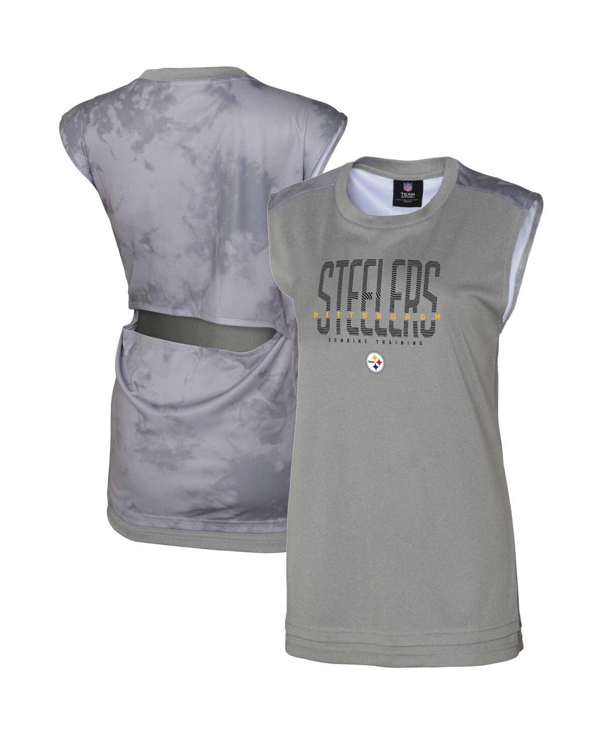 Women's Gray Pittsburgh Steelers No Sweat Tank Top, Size: 2XL, Grey Product Image