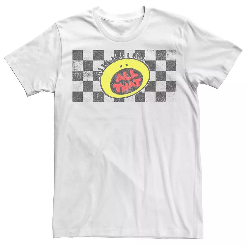 Men's Nickelodeon All That Classic Checkered Logo Tee, Size: 3XL, White Product Image