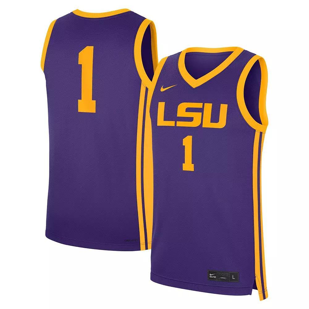 Men's Nike #1 Purple LSU Tigers Road Replica Jersey, Size: 3XL Product Image