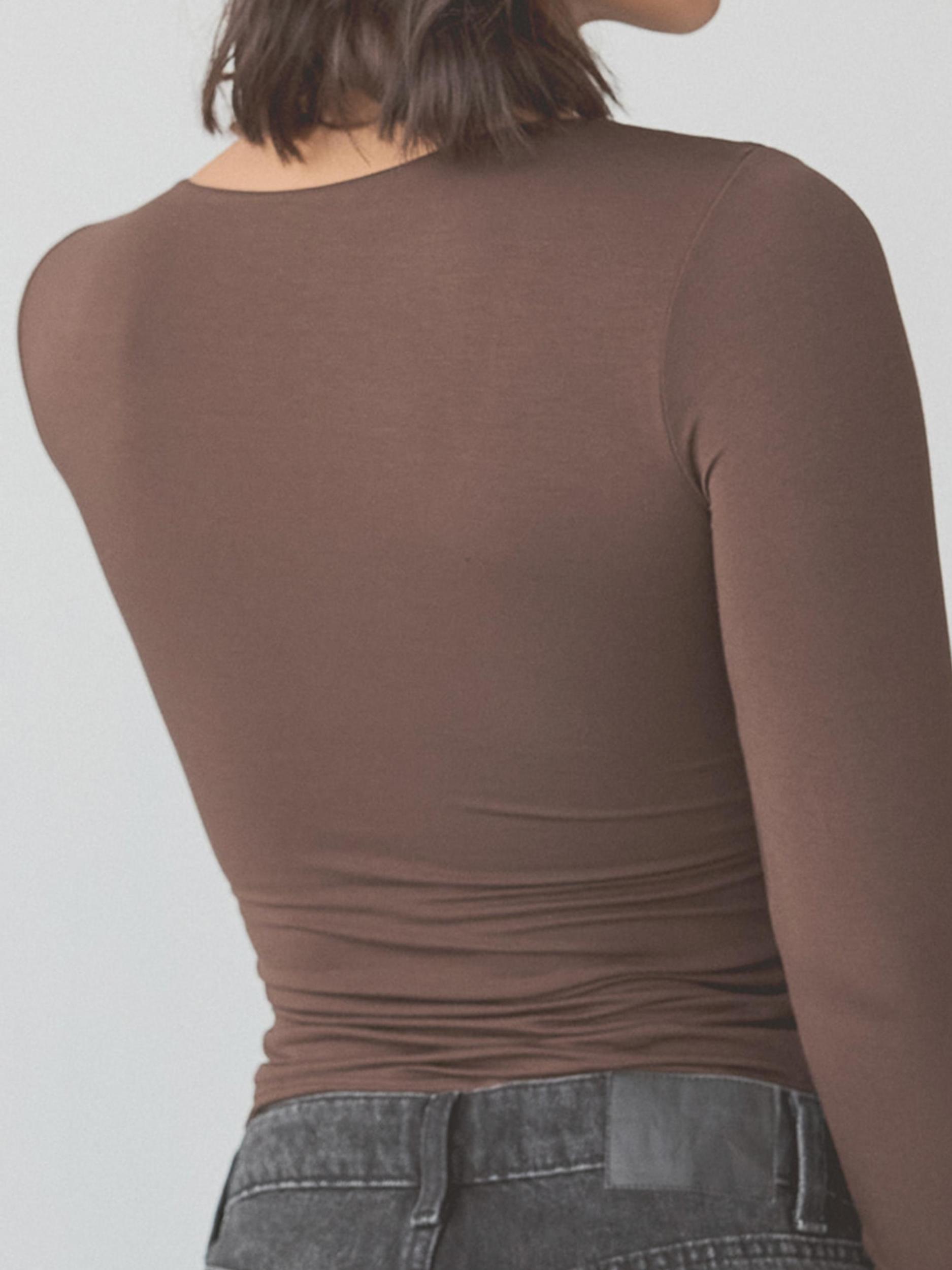 Solid Scoop Braless Long Sleeve Product Image